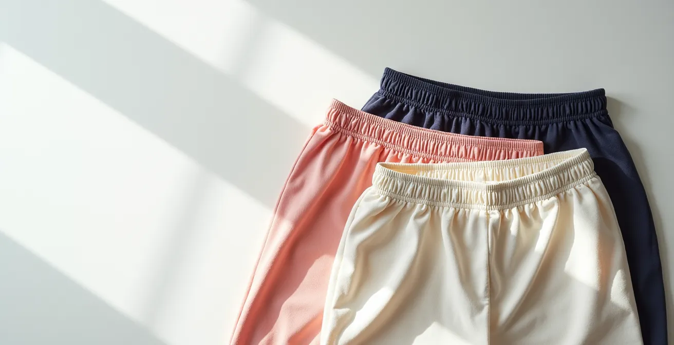 Vue détaillée de l'élastique d'un vêtement sportswear vintage montrant sa texture